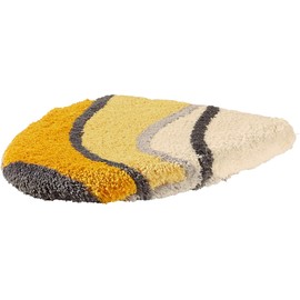 REDBEST Lynn Toilet Lid Cover 47 x 50 cm Yellow with Elastic Band, Fluffy Pile, Easy-Care, Non-Slip Coating