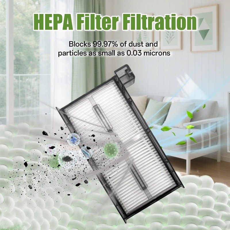 Auoiian 6-Pack Replacement Filters & 6 Side Brushes for eufy