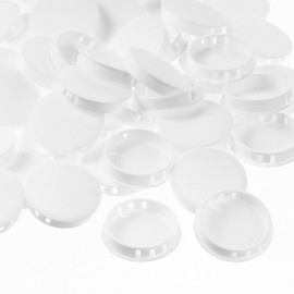 ZJoey 50 Pcs Plastic Hole Plugs White Screw Cover Snap in Locking Plug Flush Type Panel Round for Kitchen Furniture Chair Cabinets Hole(2 Inch, , 50), ZJ-Plastic Plugs06