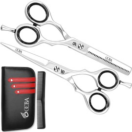 OCBA Hairdressing Scissors, Hairdressing Salon Scissors, Stainless Steel Hair Scissors, Professional Hairdressing Scissors, 6 Inch Scissors for Adults (Hairdressing Scissors Set Silver)