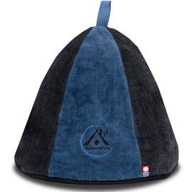 Saunarior Sauna Hat, Imabari Towel, Men's, Women's, Large, Deep, Popular, Sauna Hat, Black x Navy