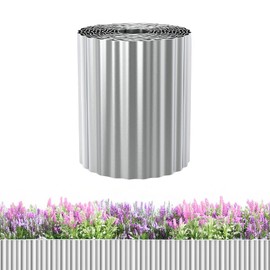 Garden Mile - 5M Metal Garden Border Edging - Heavy Duty Galvanised Steel Garden Edge - Rust Resistant Border Edging for Garden - Weather Resistant (15cm x 5m)