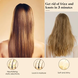 GAINWELL Bamboo Hair Brush for Hair Growth, Natural Bamboo Bristles Detangling Wooden Paddle Hairbrush for Massaging Scalp, for Women Men and Kids, for All Hair Types, with Ergonomic handle