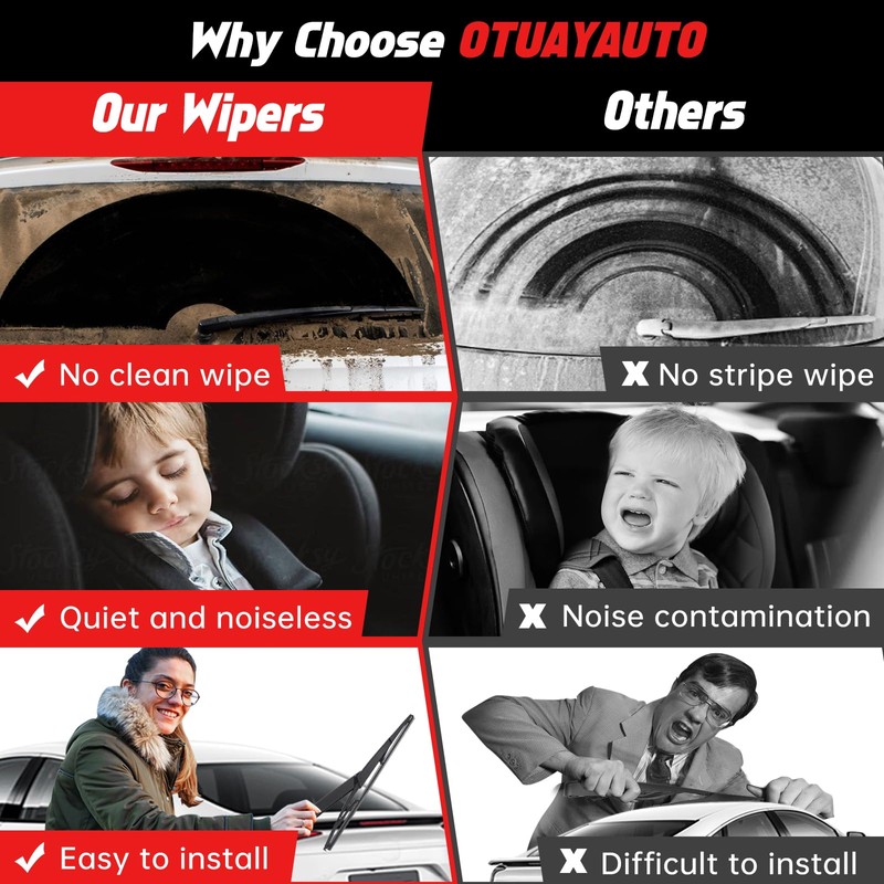 OTUAYAUTO Rear Wiper Arm Blade Set - Replacement for Chrysler