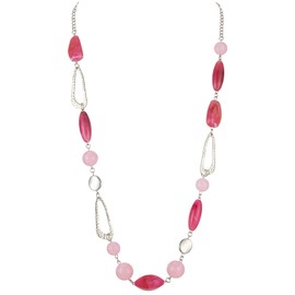 FULU AUTUMN Long Pearl Necklace Women's Boho Long Stone Necklace Statement Jewellery Best Friend Gifts, Stone, No Gemstone