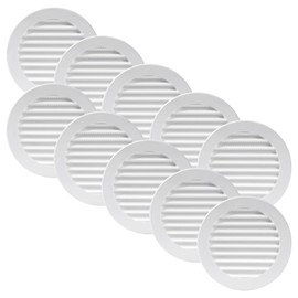 Vent Systems 4'' Inch - Pack of 10 - White Soffit Vent Cover - Round Intake or Exhaust Air Vent Louver with Screen Mesh - Air Supply HVAC Ventilation for Bathroom, Home Office, Kitchen