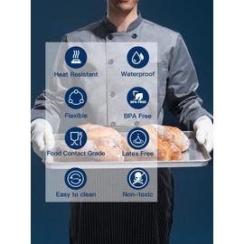 LANON Protection Wahoo Liquid Silicone Smoker Oven Gloves, Food-Contact Grade, Heat Resistant Gloves for Cooking, Grilling, Baking, White, XL/10