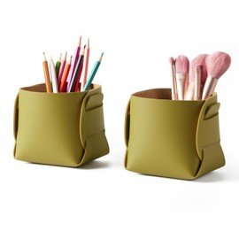 HOMIEAZICOZI Cork Leather Desk Organizer - 2-Pack Stylish Storage