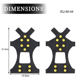 LEEQBCR 1 pair of artigli da Ghiaccio per Neve Con 10 Borchie in Acciaio INOX, punte antiscivolo, trazione antiscivolo sulle Scarpe per escursioni all'aperto, alpinismo, viaggi Sulla Neve (L)