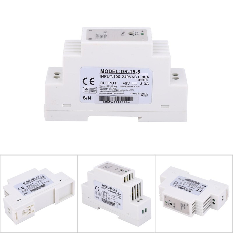 DR-15-5 DIN Rail Single Output Switching Power Supply 15W 5V