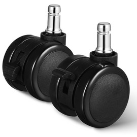 OATIPHO Black Polyurethane Casters Sturdy 2.83 Inch Office Chair Wheels with 360-Degree Rotation Easy Installation Suitable for All Floor Types 2 Pack
