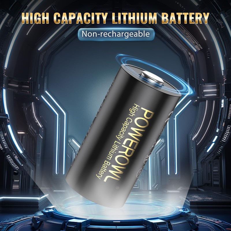 POWEROWL CR123A 3V Lithium Battery 6 Count, High Capacity 123
