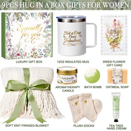 Get Well Soon Gifts for Women, Self Care Gift Baskets, Christmas Birthday Gifts for Women Spa Care Package, Thinking of You Sympathy Gift Box for Mom, Her, Friend, Sister, Wife (Ivory)