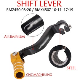 AnXin Motorcycle Gear Lever Gear Lever Pedal CNC for RMZ450 RMZ 450 2008-2020 RMX450Z RMX 450Z 2010-2011 2017-2019 - Gold