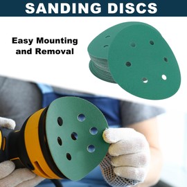 TUCKBOLD Auto Schleifscheiben 6 Zoll 6 Loch 120 Körnung Abriebfestigkeit | Rundes Klett-Schleifpapier Grün 50 Stück