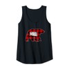 Womens Mable Bear Custom Red Buffalo Plaid Christmas Pajama Tank