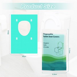 Pack of 30 Toilet Pads, Flushable Toilet Covers, 40 x 60 cm Toilet Seat Cover, Waterproof Toilet Covers, Universal Toilet Seat Cover, Toilet Covers, for Travel, Public Toilets (Green)