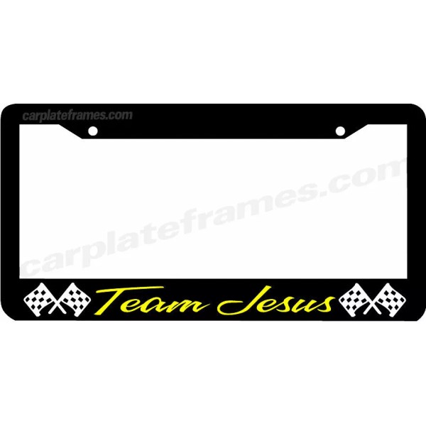 Car Plate Frames TEAM JESUS racing checkered flag Christian Jesus
