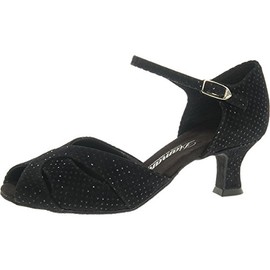 Diamant Donne Scarpe da Ballo 011-064-156 - Velluto Nero - 5 cm Latino - Misura: UK 7