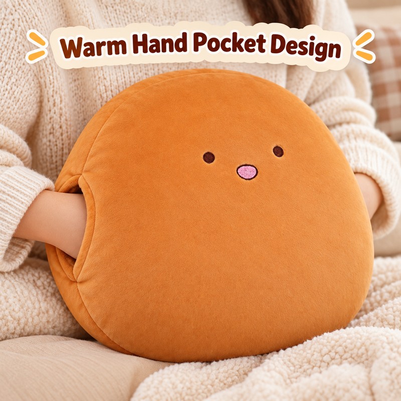 Cartoon Plush Pillow Hand Warmer Cushion for Winter – Soft