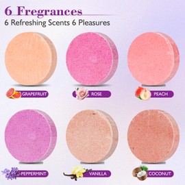 Pahxu Shower Steamers 6 Pack Set, Shower Bombs Tablets with Organic & Safe Essential Oils for Skin Moisturizing, Natural Bubble Bath Fizzy, Ideal Presents for her, Girl, Wife, Mother, Women