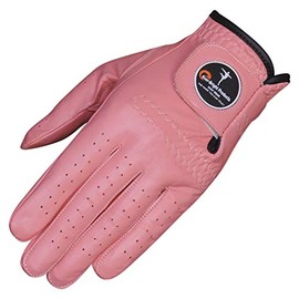 Men's Leather Golf Gloves Select Your Size and Color (Pink, Right Large)