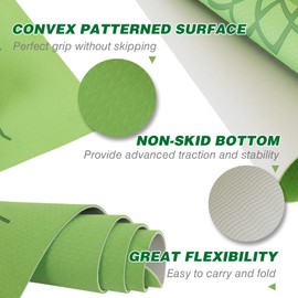 Mat Block Yoga Mat with Non-Slip 1/4" Thick Anti-Tear, High Density TPE Eco-Friendly Foam Material for Home, Pilates and Floor Exercises & Fitness, Green (72" L x 24" W)