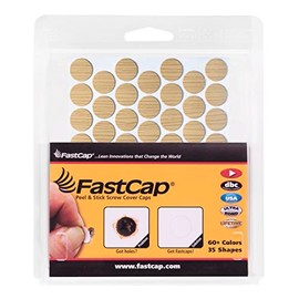 FastCap - Screw Hole Covers, 9/16" (14mm) Stickers - Professional Woodworking & Cabinetry. 5 - Sheets (265-Caps) - Woodgrain PVC, Color - Clear Maple