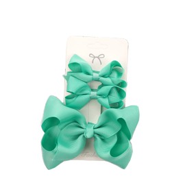 Spenlly 3pcs Baby Glitter Bows Hair Clips Little Girls Toddler Infants Alligator Clip Hair Accessories (Green)