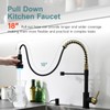 GIMILI Black and Gold Kitchen Faucet with Soap Dispenser Single