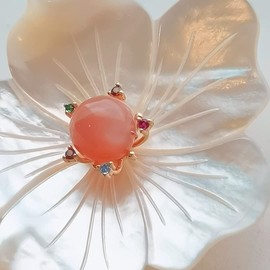 CCijiNG New Year Brooches and Pins for Women with Crystal,Flower Lapel Pin Blossom Brooch Jewelry Gifts,Fashionable Accessories Flower Brooches and Pins for New Year Gift（Moonlight Pink）