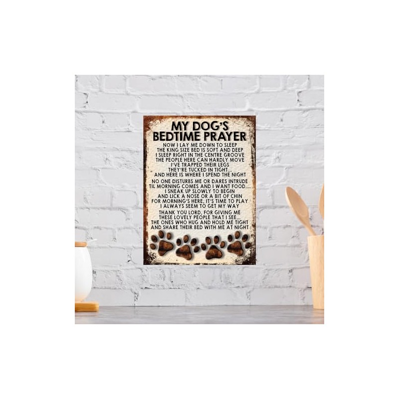 Shawprint MY DOG'S BEDTIME PRAYER RETRO STYLE METAL TIN SIGN/PLAQUE