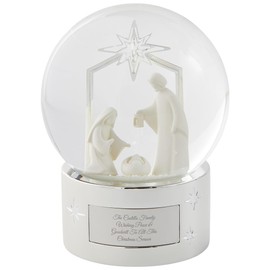 Things Remembered Engraved Nativity Musical Snow Globe (Free Customization), Plays Silent Night Music