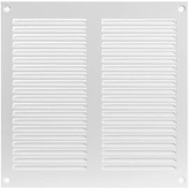 Vent Systems 200 x 200 mm / 8" x 8" Inch Vent Cover - White Galvanised Metal Vent Cover - Air Supply Ventilation Cover with Screen Mesh - Louvered HVAC Air Vent Covers for Bathroom, Home Office