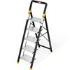 KINGRACK 5 Step Ladder,Aluminium Lightweight Folding Step Stool with Anti-Slip