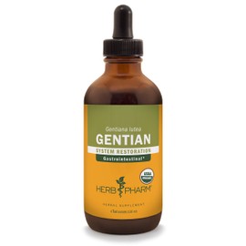 Herb Pharm Certified Organic Gentian Liquid Extract for Digestive Support - 4 Ounce
