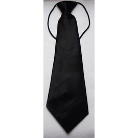 Elastic Boys Neck Tie, Child Kids School Boys Tie Soft Polyester For Formal Wear, Weddings, Prom, Celebration, parties(Black)