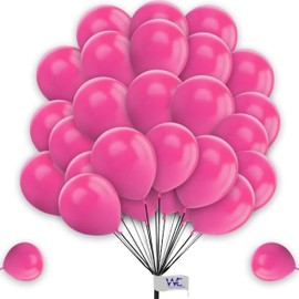 Pink Balloons 50 Pack - 10 Inch Plain Round Latex Balloons for Birthday, Baby Shower, Engagement & Wedding Decorations