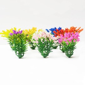 Woohome 10 Color Flower Cluster Grass Tufts Kit 5 cm DIY Miniature Colorful Flower Cluster Flower Vegetation Groups Static Grass Tufts for Train Landscape Scenery