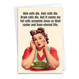NobleWorks, Funny Birthday Greeting Card with 5 x 7 Inch Envelope (1 Card) Bday Cells Die C10832BDG