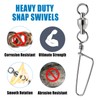 Dr.Fish 20 Pack Saltwater Fishing Snap Swivels, Heavy Duty Ball