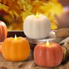 3PCS Fall Flameless Pumpkin Candles - Battery-Powered Flickering Candle with