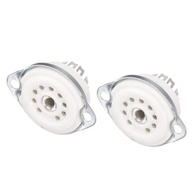 MECCANIXITY 9pin Tube Socket Ceramics,Vacuum Tube Protect Tube Pin Socket,Tinning Plate Suitable for 12AX7 12AT7 Tube Pack of 2
