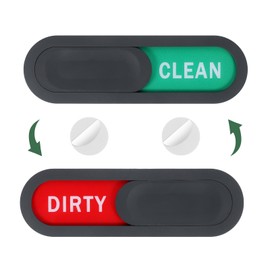 sourcing map Dishwasher Magnet Clean Dirty Sign Oval Magnetic Dishwasher Indicator Red/Green Non-Scratch Sign with Stickers for Dishwasher Kitchen Hotel, Grey