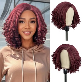 Style Icon 12” Short Afro Curly Ends Wig Wear-to-go Fluffy Yaki BUG Wig Side Part Soft Synthetic Lace Wig