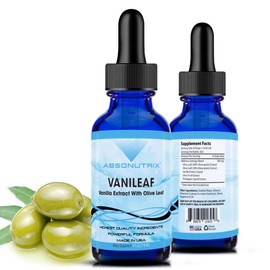 Absonutrix VaniLeaf, 390 mg, 4 FL OZ Liquid, 302 Servings, Made in USA, Plant-Based Ingredients, Olive Fruit, Pineapple Liquid, Vanilla Extract, Gluten-Free, Non-GMO, GMP Certified