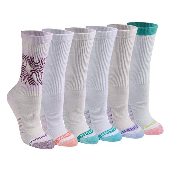 Eddie Bauer Women's Dura Dri Moisture Control Crew Socks, White