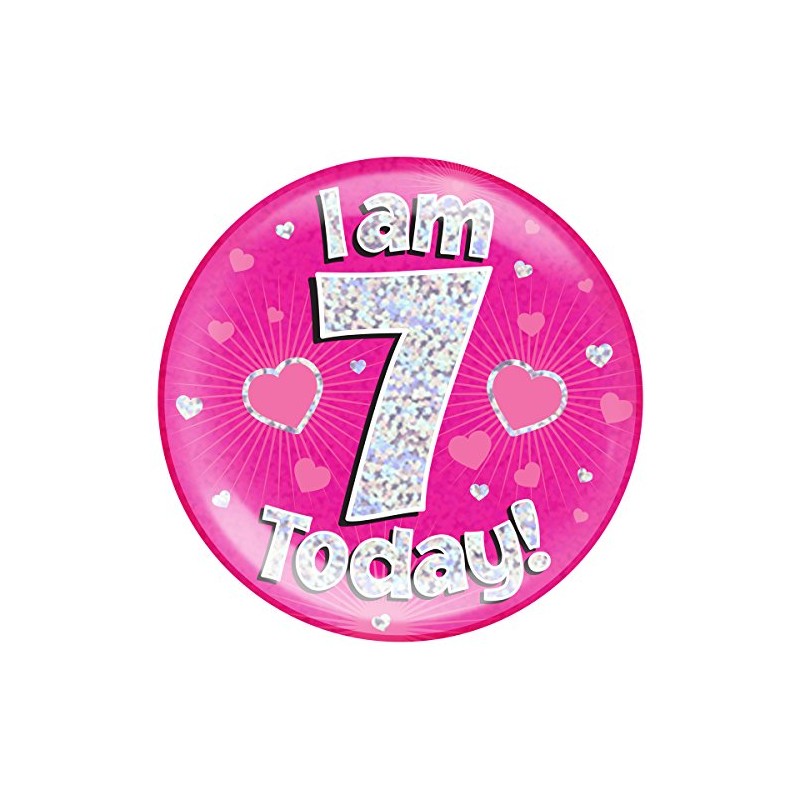 OAKTREE UK 633087 6" Jumbo Badge I am 7 Today