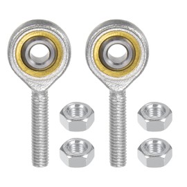 Kozelo 2pcs SA6T/K M6 Rod End Joint Bearing - [6mm Bore, M6x1 Male Right Hand Thread] Male Rod End with Jam Nuts, 45# Carbon Steel