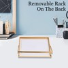 Odowalker 2 Pcs Gold Floating Picture Glass Photo Frame, Glass